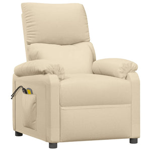 vidaXL Electric Massage Armchair Cream Fabric