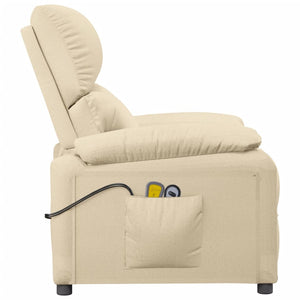 vidaXL Electric Massage Armchair Cream Fabric