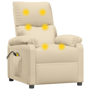 vidaXL Electric Massage Armchair Cream Fabric