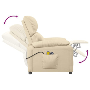 vidaXL Electric Massage Armchair Cream Fabric