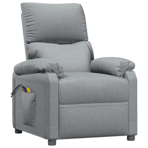 vidaXL Electric Massage Armchair Light Grey Fabric