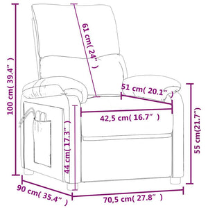 vidaXL Electric Massage Armchair Light Grey Fabric