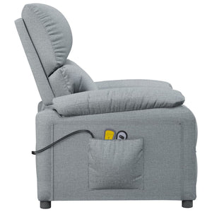 vidaXL Electric Massage Armchair Light Grey Fabric