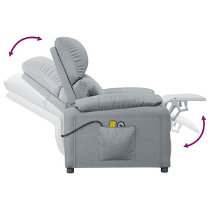 vidaXL Electric Massage Armchair Light Grey Fabric