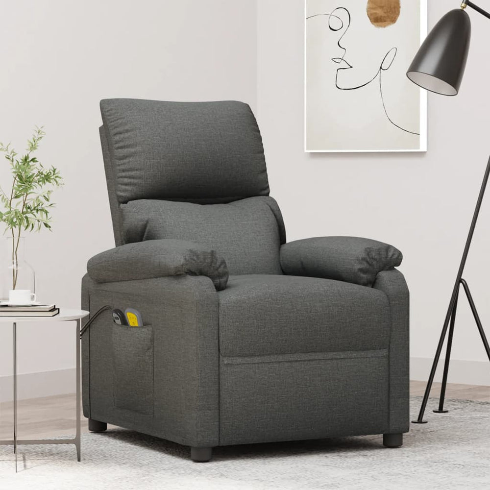 vidaXL Electric Massage Chair Dark Grey Fabric