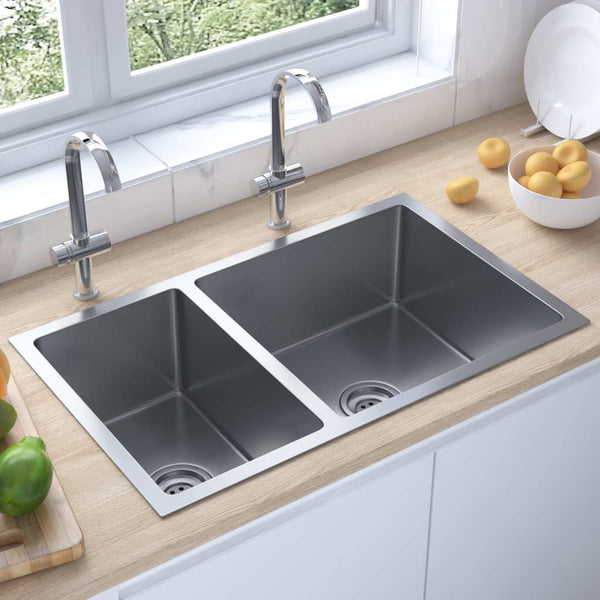 vidaXL Stainless Steel Kitchen Sink