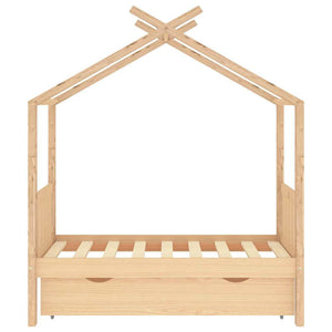 vidaXL Children's Bed with Drawer Solid Pine Wood 70x140 cm