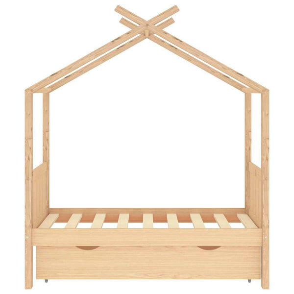 vidaXL Children's Bed with Drawer Solid Pine Wood 70x140 cm