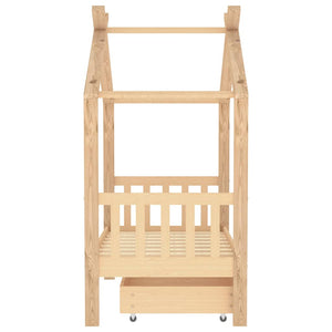 vidaXL Children's Bed with Drawer Solid Pine Wood 70x140 cm
