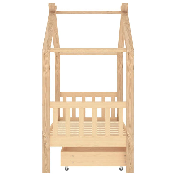 vidaXL Kids Bed with Drawer Solid Pine Wood 80x160 cm