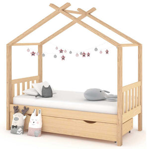 vidaXL Kids Bed with Drawer Solid Pine Wood 80x160 cm