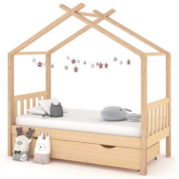 vidaXL Kids Bed with Drawer Solid Pine Wood 80x160 cm