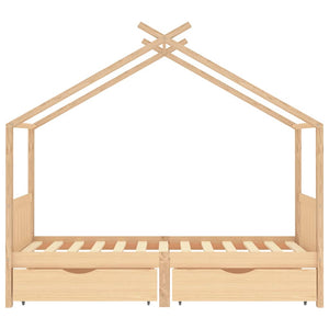 vidaXL Kids Bed with Drawers Solid Pine Wood 90x200 cm