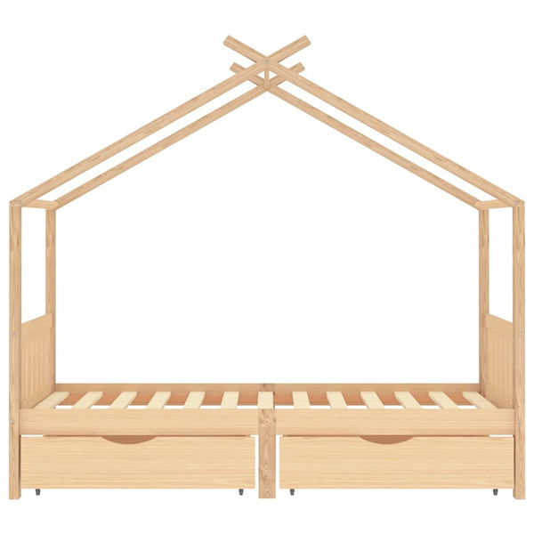vidaXL Kids Bed with Drawers Solid Pine Wood 90x200 cm