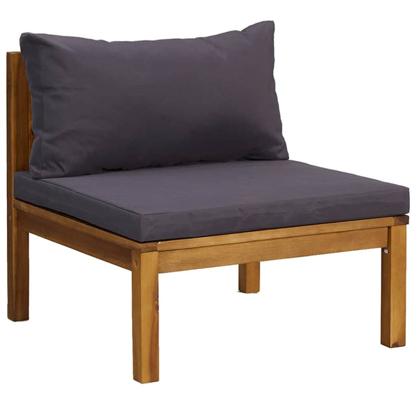 vidaXL 3-Piece Garden Lounge Set with Dark Grey Cushions Acacia Wood