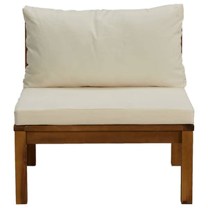 vidaXL 3-Piece Garden Lounge Set with Cream White Cushions Acacia Wood