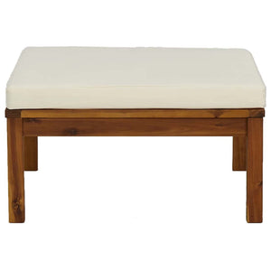 vidaXL 3-Piece Garden Lounge Set with Cream White Cushions Acacia Wood