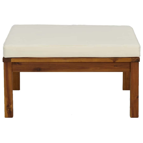 vidaXL 3-Piece Garden Lounge Set with Cream White Cushions Acacia Wood