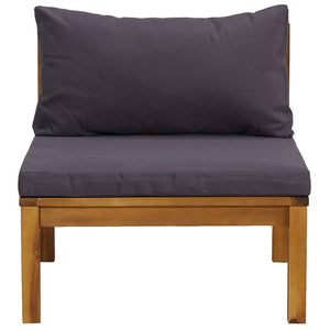 vidaXL 2-Piece Sofa Set with Dark Grey Cushions Solid Acacia Wood