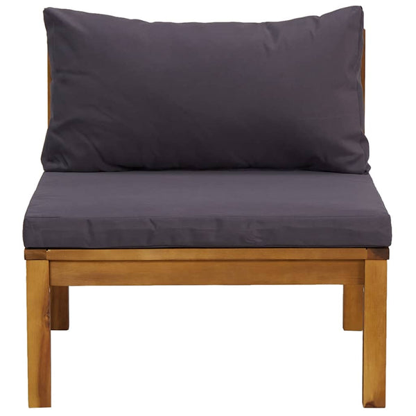 vidaXL 2-Piece Sofa Set with Dark Grey Cushions Solid Acacia Wood