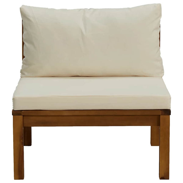 vidaXL 2-Piece Sofa Set with Cream White Cushions Solid Acacia Wood