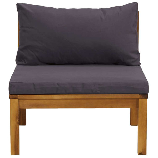 vidaXL 2-Piece Garden Sofa Set with Dark Grey Cushions Acacia Wood