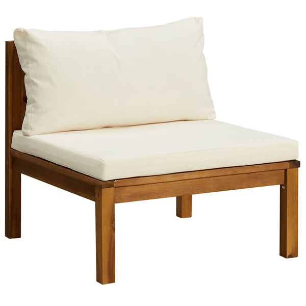 vidaXL 2-Piece Garden Sofa Set with Cream White Cushions Acacia Wood
