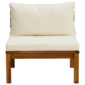vidaXL 2-Piece Garden Sofa Set with Cream White Cushions Acacia Wood