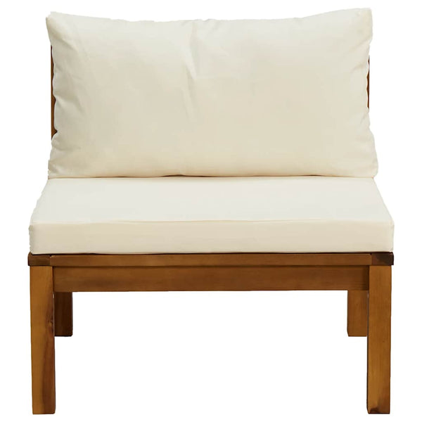vidaXL 2-Piece Garden Sofa Set with Cream White Cushions Acacia Wood