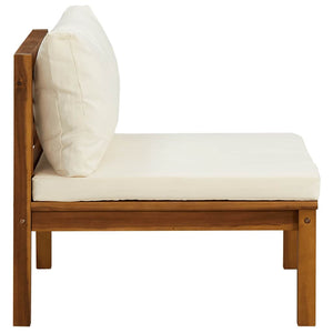vidaXL 2-Piece Garden Sofa Set with Cream White Cushions Acacia Wood