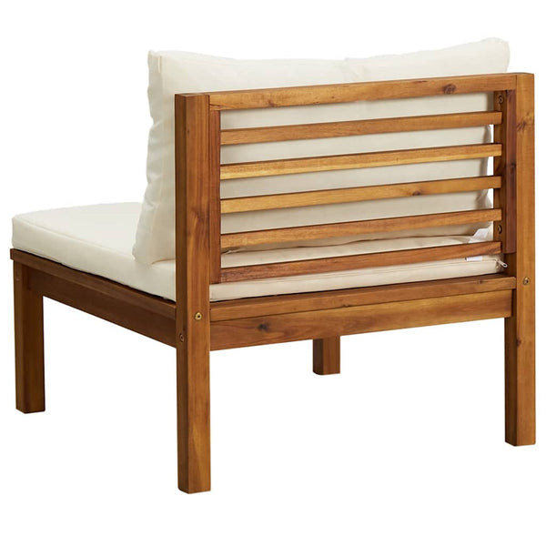 vidaXL 2-Piece Garden Sofa Set with Cream White Cushions Acacia Wood