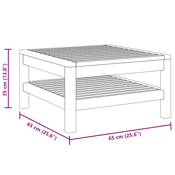 vidaXL Coffee Table 65x65x35 cm Solid Acacia Wood