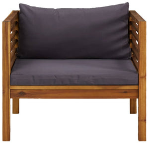 vidaXL Garden Chair with Dark Grey Cushions Solid Acacia Wood