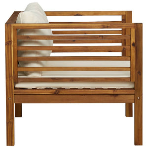 vidaXL Garden Chair with Cream White Cushions Solid Acacia Wood