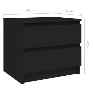 Schwarzer Nachttisch mit 2 Schubladen