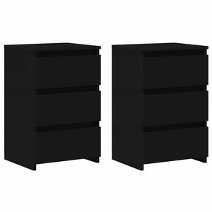 Nachttische Schwarz 40x35x62,5cm, 2er-Set