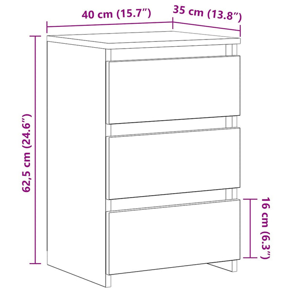 Nachttische Schwarz 40x35x62,5cm, 2er-Set