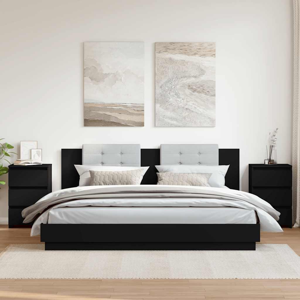 Nachttische Schwarz 40x35x62,5cm, 2er-Set