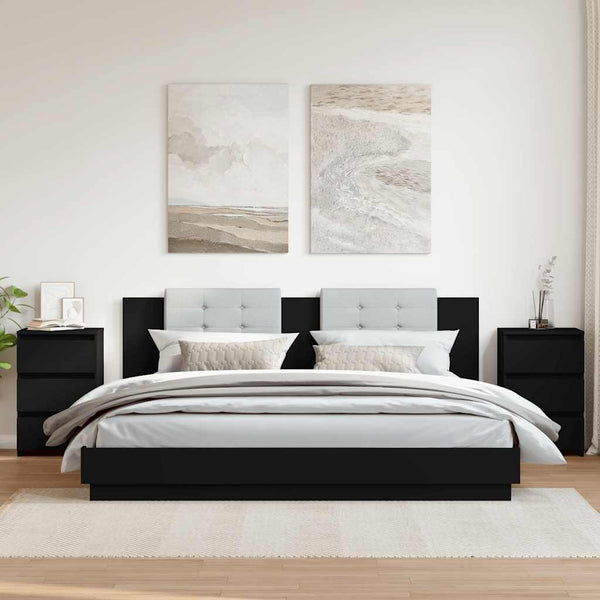 Nachttische Schwarz 40x35x62,5cm, 2er-Set