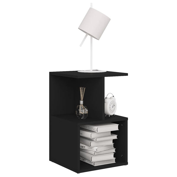 vidaXL Nightstand Black 35x35x55 cm Engineered Wood