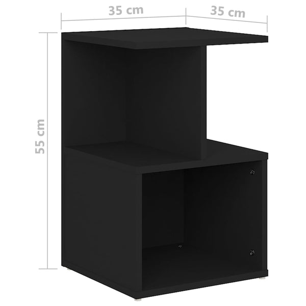 vidaXL Nightstand Black 35x35x55 cm Engineered Wood
