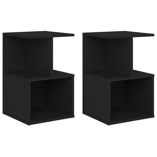 vidaXL Bedside Tables 2 pcs. Black 35x35x55 cm Engineered Wood