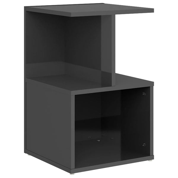 vidaXL Nightstand High Gloss Grey 35x35x55 cm Engineered Wood
