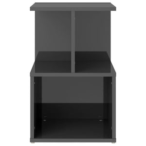 vidaXL Nightstand High Gloss Grey 35x35x55 cm Engineered Wood