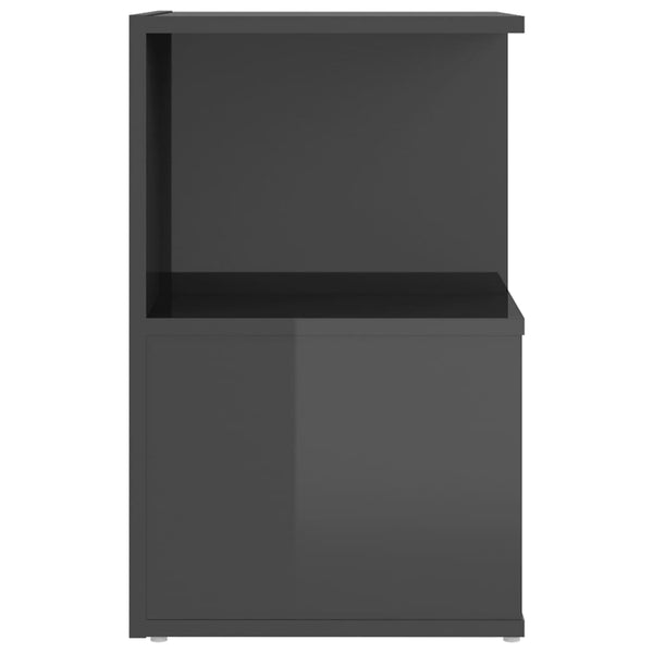 vidaXL Nightstand High Gloss Grey 35x35x55 cm Engineered Wood
