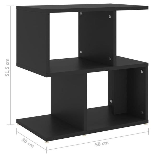vidaXL Nightstand Black 50x30x51.5 cm Engineered Wood