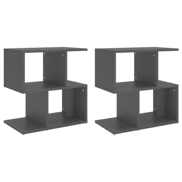 vidaXL Nightstands 2 pcs. Gray 50x30x51.5 cm Engineered Wood