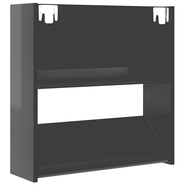 vidaXL Wall-Mounted Shoe Cabinets 2 pcs High Gloss Grey 60x18x60cm