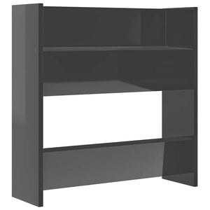 vidaXL Wall-Mounted Shoe Cabinets 4 pcs High Gloss Grey 60x18x60cm