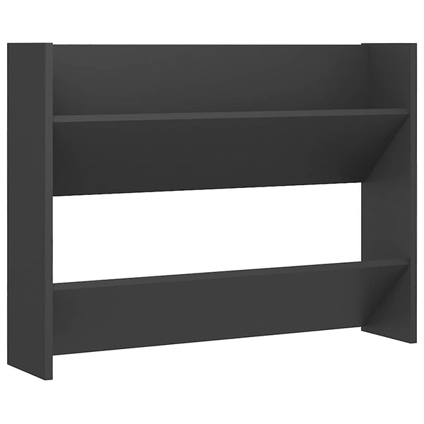 vidaXL Wall-Mounted Shoe Cabinet Grey 80x18x60 cm Engineered Wood